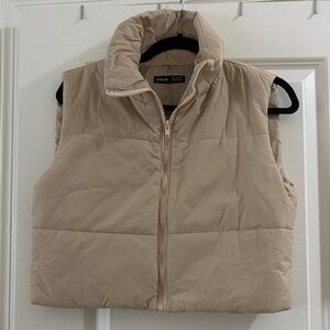 SHEIN Beige Quilted Vest